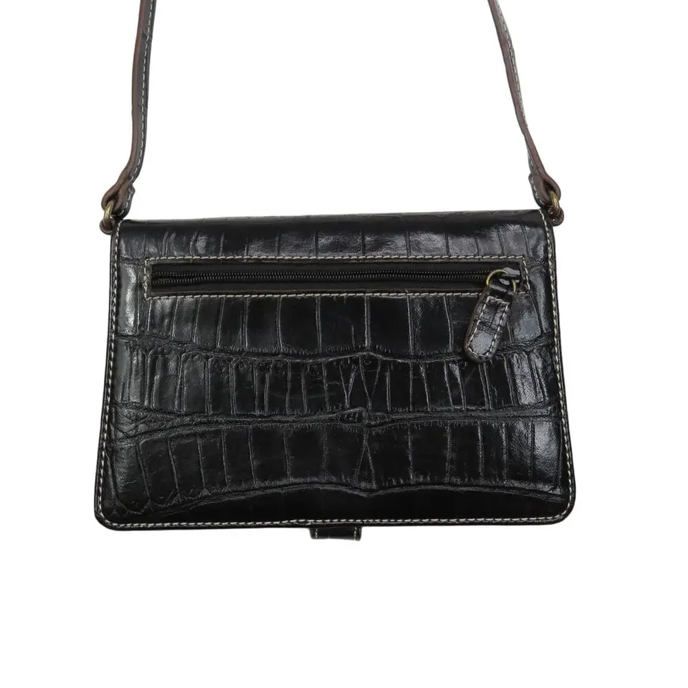 Y2K Nine West Vintage Black Alligator Mini Bag Faux Leather